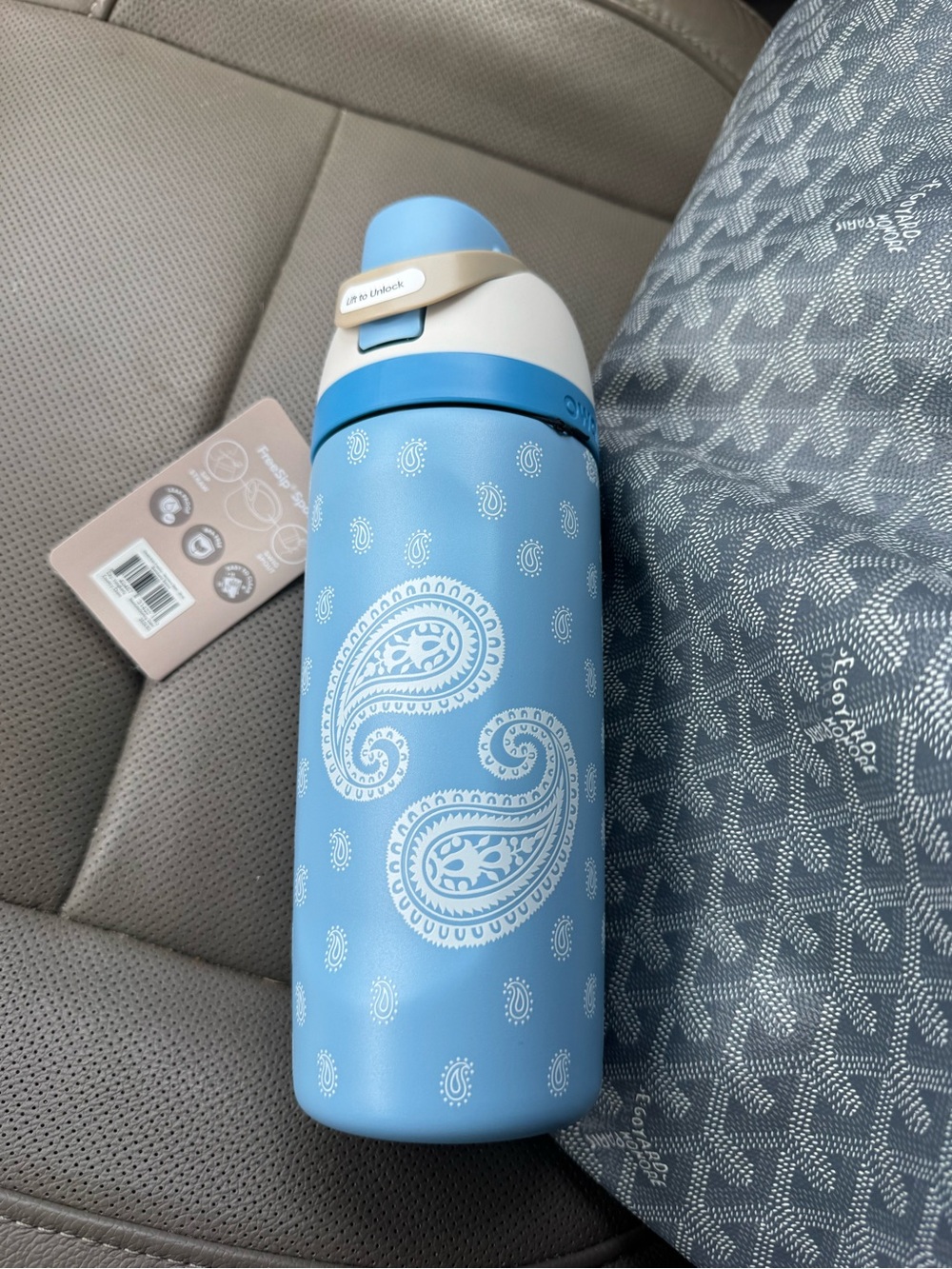 Owala bandana Rama Blue Paisley Insulated Water Bottle 16 oz